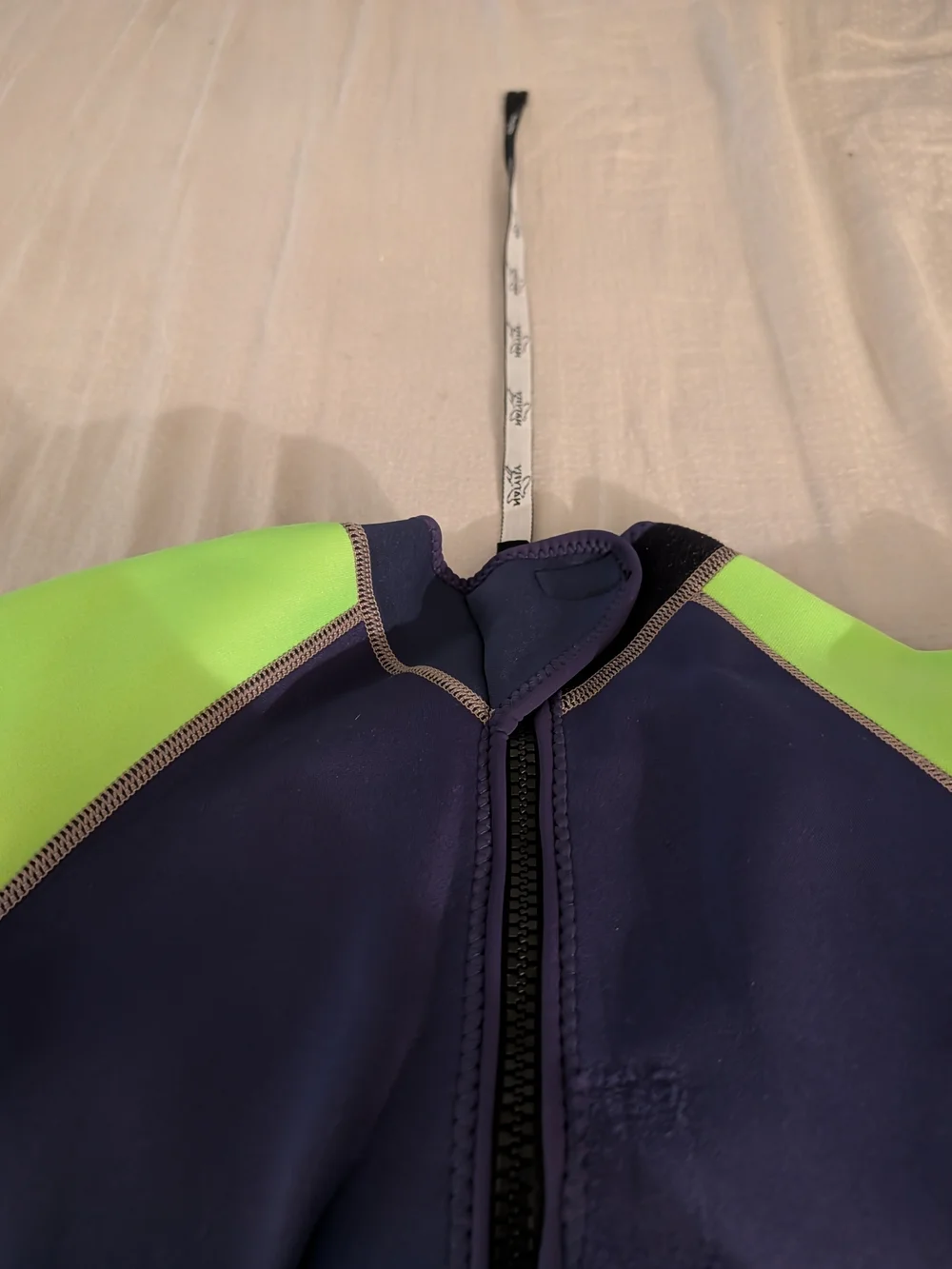 Kids' Navy and Neon Green Full-Body Swim Rashguard